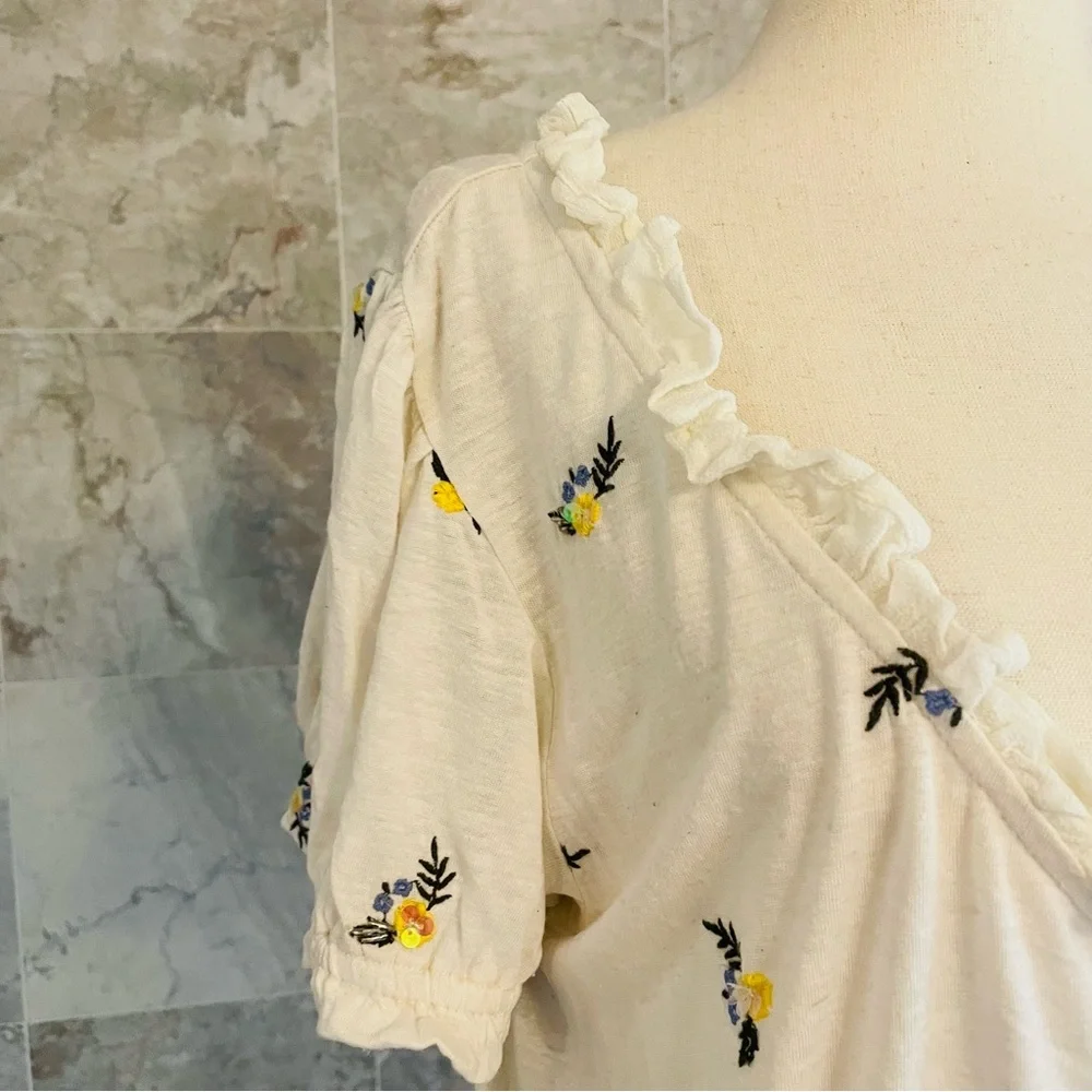 Free People Full Bloom Ruffle Neck Top - Picture 4 of 8